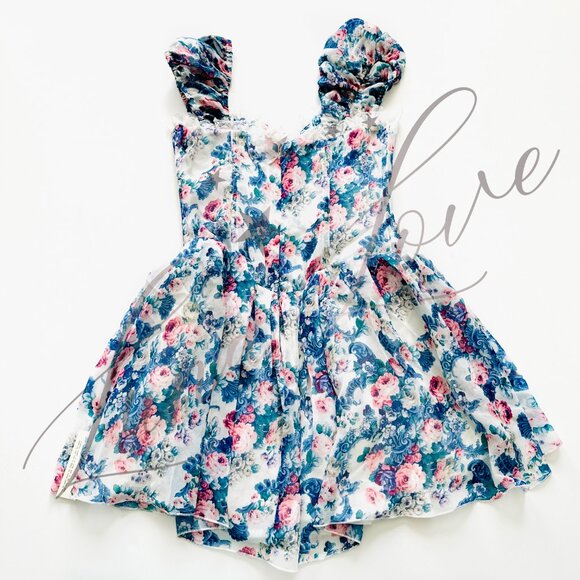 FOR LOVE & LEMONS Audrey Floral Mini Dress NWT - Picture 9 of 13